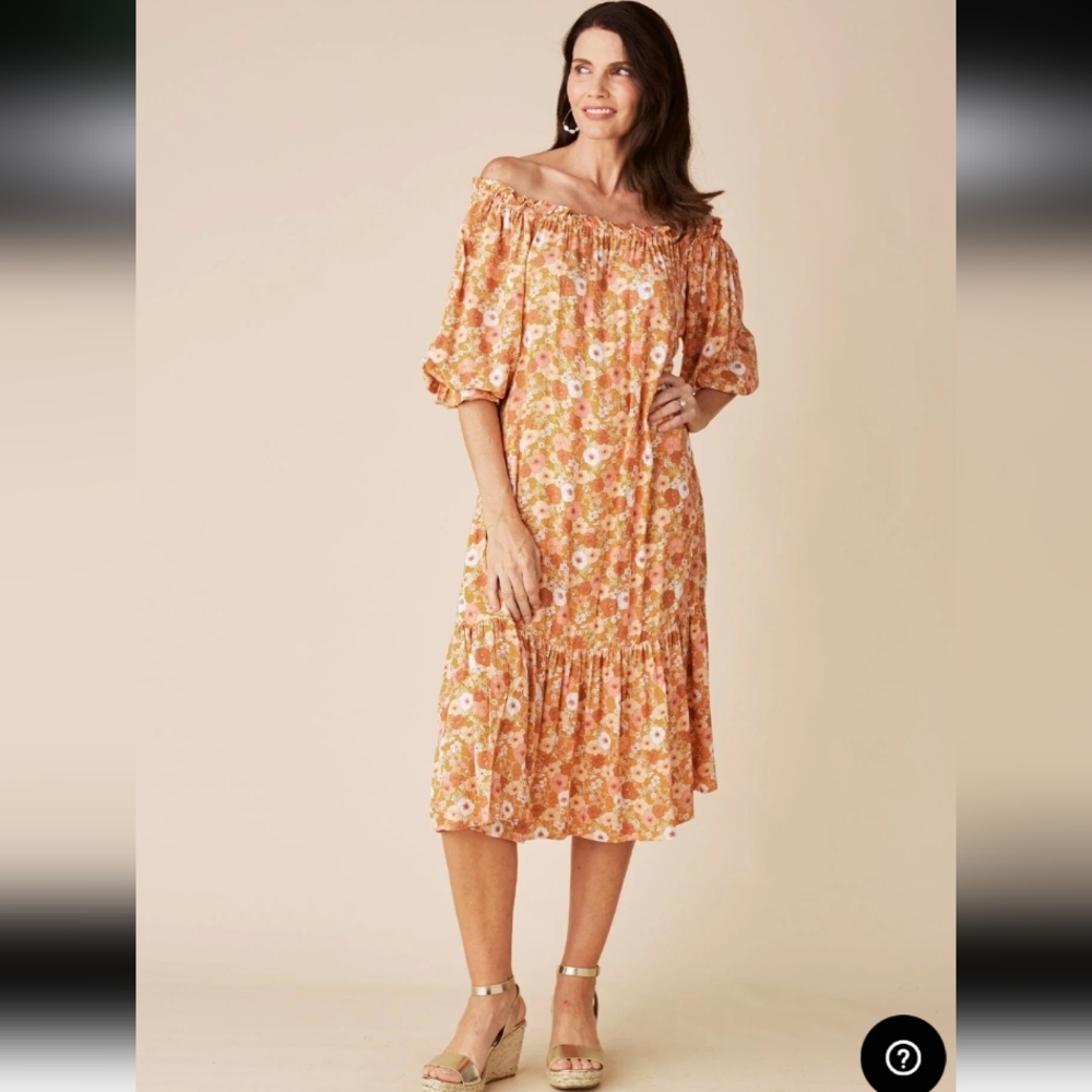 Dana Print Dress Papaya NWT